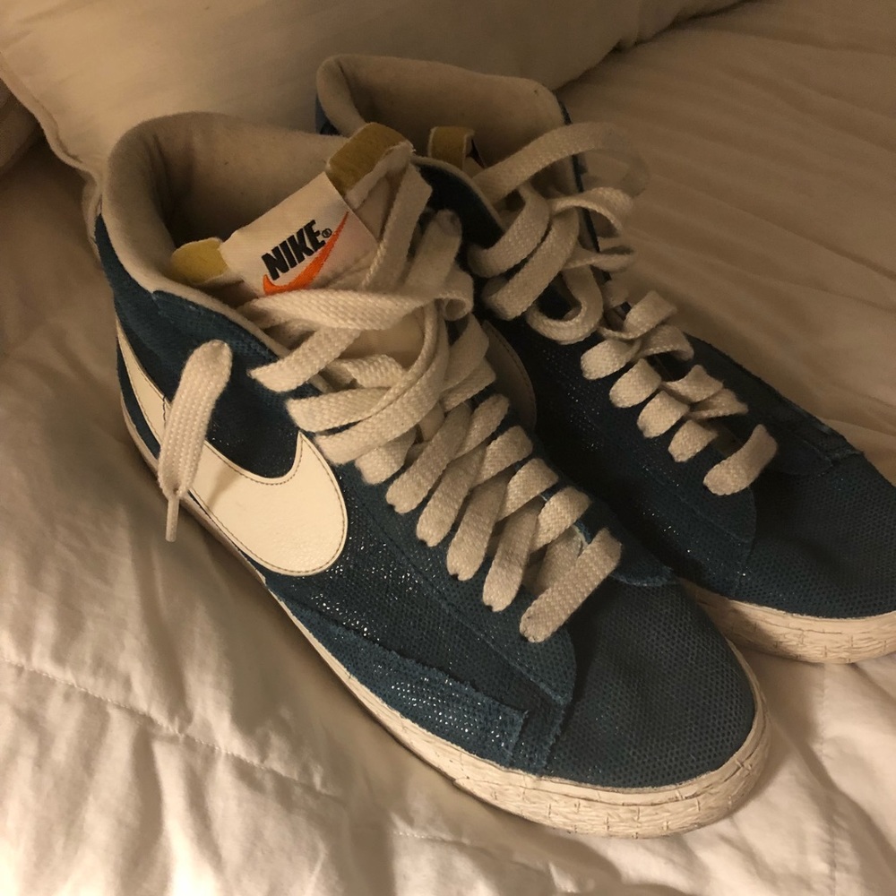 Women’s Nike High Tops- blue sparkle